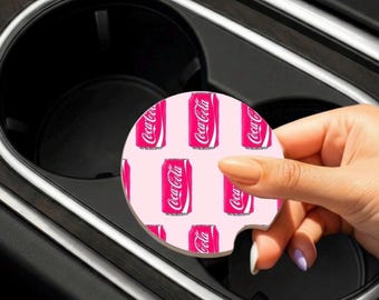 Posavasos para coche con estampado de Coca-Cola, posavasos para coche por sublimación, paquete de 2, accesorios para coche