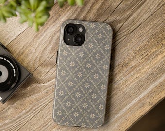 Neutral Nordic Snowflake Pattern Phone Case | Tough Phone Cases