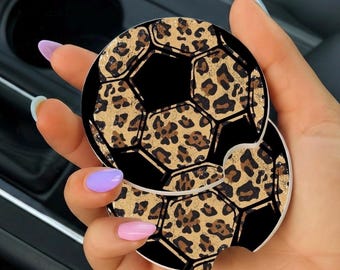 Soccer Car Coaster, Sublimation car coasters, pack of 2, car accessories