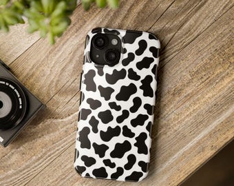 Black and White Cow Print Phone Case | Tough Phone Case