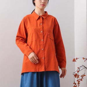 Summer cotton blouse Long Sleeve Tops casual loose tops linen t-shirts tops spring plus blouses boho tops customized plus size clothing