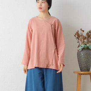 Summer cotton blouse Long Sleeve Tops casual loose tops linen t-shirts tops spring plus blouses boho tops customized plus size clothing