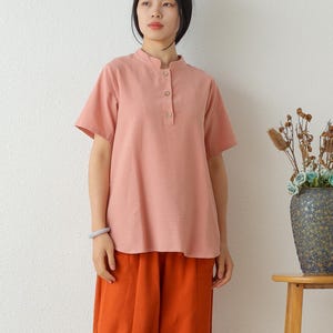 Summer cotton blouse Short Sleeve Tops casual loose tops linen t-shirts tops spring plus blouses boho tops customized plus size clothing