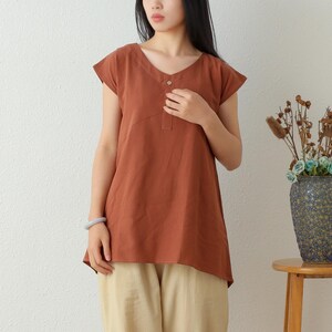 Summer cotton blouse Short Sleeve Tops casual loose tops linen t-shirts tops spring plus blouses boho tops customized plus size clothing