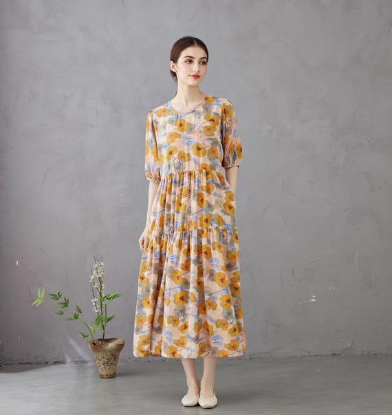 stylish cotton summer dresses 12 Best Under $50 at Amazon This dress is real Garment Fit:MERMAID colour:Lavender Floral L'academie Ashleigh Stretch Cotton