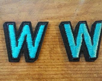 Letter W in Green Iron On applique 250062