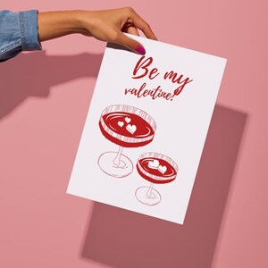 Tarjeta de San Valentín digital, Feliz día de San Valentín, Te amo, Tarjeta sencilla imprimible, JPEG, PDF, Sé mi Valentín