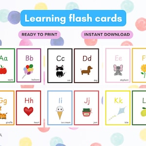 26 ABC Lernkarten, Lernkarten, Lernkarten, A-Z Karten, ABC Lernkarten, Alphabet Karteikarten, Montessori Karten, digitaler Download
