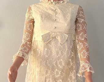 1960s Cream Wedding Dress