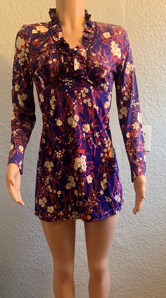 70s Psychedelic Mini Dress