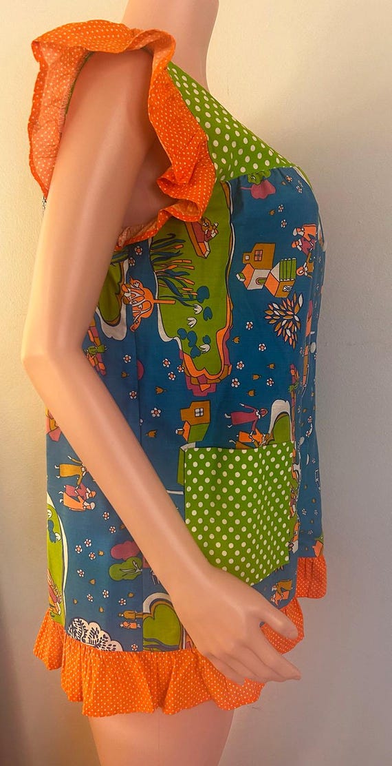 1960s Psychedelic Patchwork Mini Dress - image 3