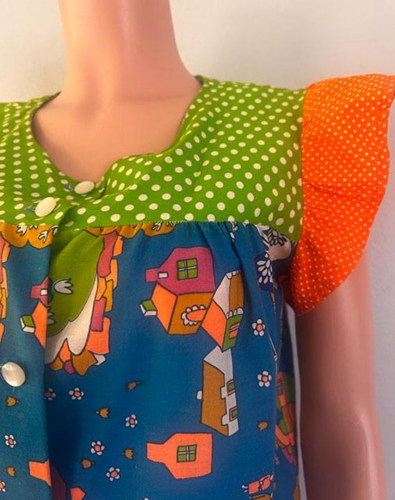 1960s Psychedelic Patchwork Mini Dress - image 5