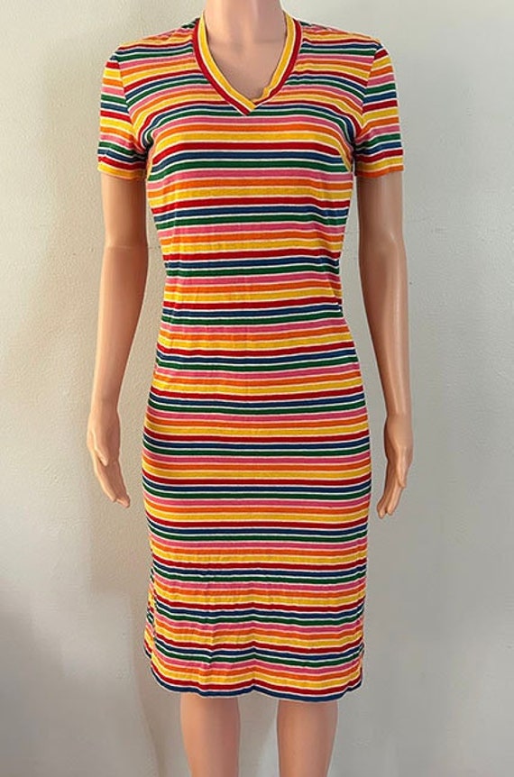 1970s Rainbow Stripe Dress