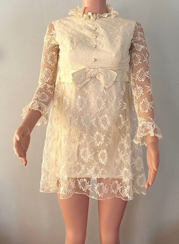 1960s Cream Wedding Dress