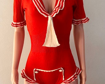 Agent Provocateur Knit Sailor Vintage Romper