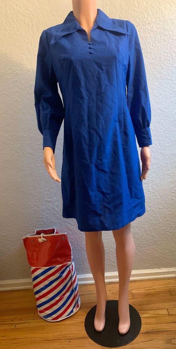 1960s Blue Mod Dress - image 1