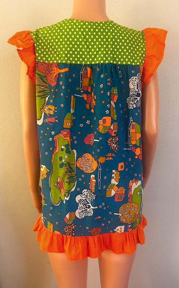 1960s Psychedelic Patchwork Mini Dress - image 2