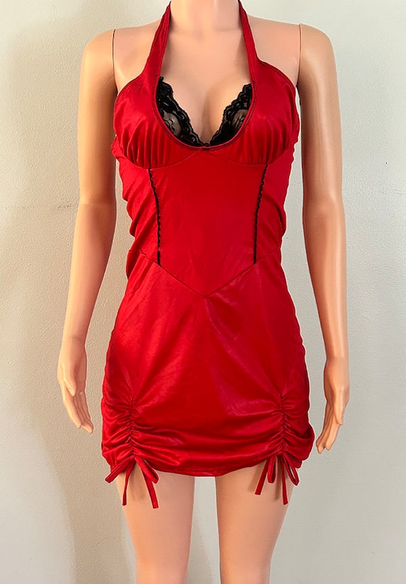 Late 1980s or early 1990s Cabaret Mini Halter Dres