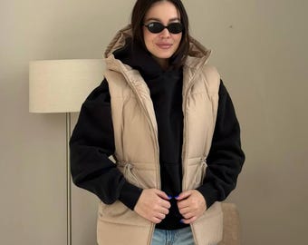 Vielseitige Damen Kapuzenweste | Warme Steppjacke | Lässige Oberbekleidung für Herbst & Winter | Stylische Alltagsweste