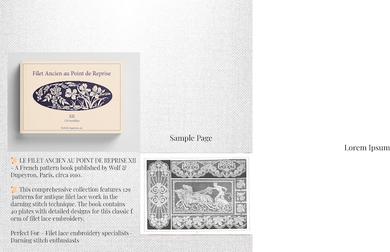 5 Vintage French Filet Pattern Books, Embroidery Chat - Etsy UK