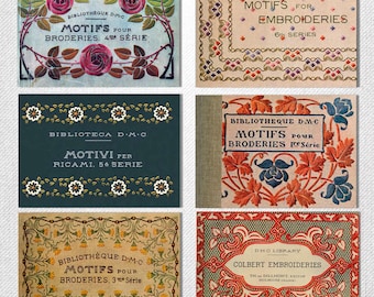 6 Vintage DMC Embroidery Books – Rare Antique Pattern Collection – Digital Download PDF