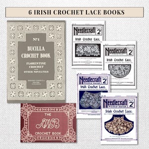 6 Irish Lace Pattern Books - Needlecraft Practical Journal - Digital PDF Set