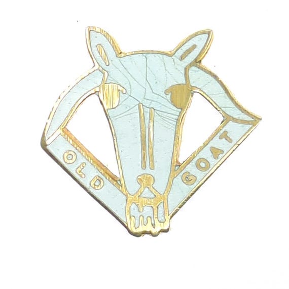 Old Goat Skull Enamel Lapel Pin
