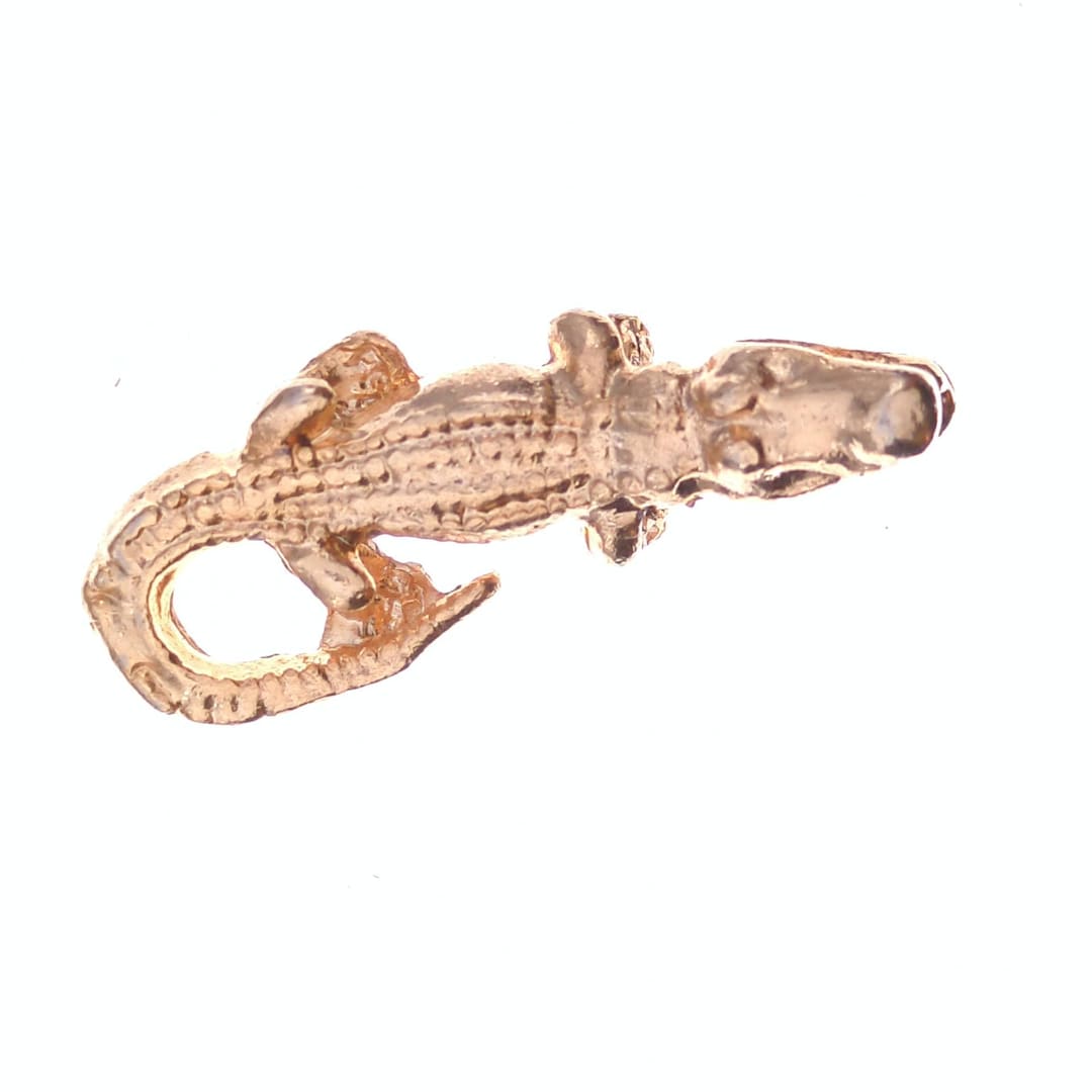 Gold-toned 3D Alligator Metal Lapel Pin - Etsy