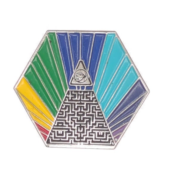 Hexagonal Shape With Geometric Design and Maze Pa… - image 1