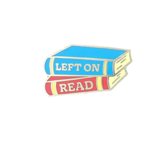 Left on Read Books Stacked Together Enamel Lapel Pin