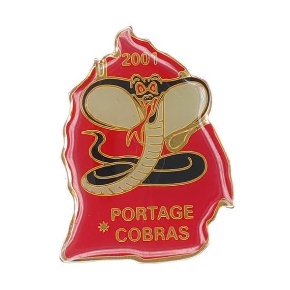 Portage Michigan Cobras 2001 Enamel Lapel Pin