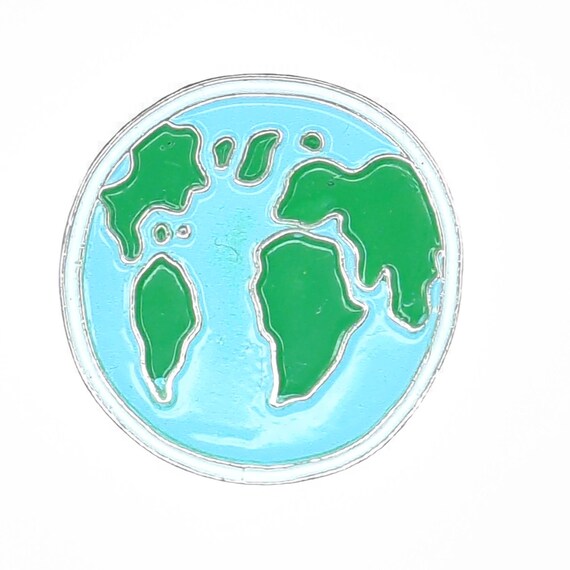 World Map Globe Enamel Lapel Pin - image 1