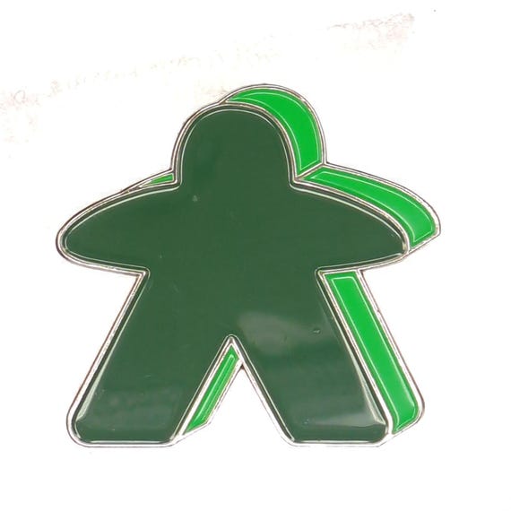 Meeple Green and Silver-Toned Details Enamel Lapel Pin