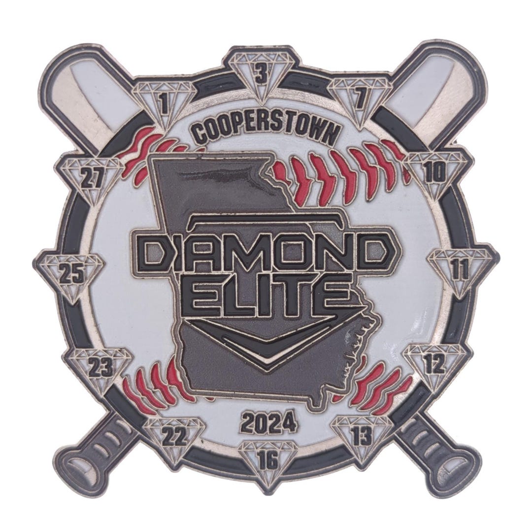 Georgia State Pin Georgia State Coopertown Diamond Elite Champion Pins 2024 Enamel Lapel ...