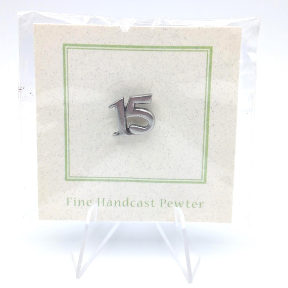 Jim Clift Pewter Number 15 Metal Lapel Pin