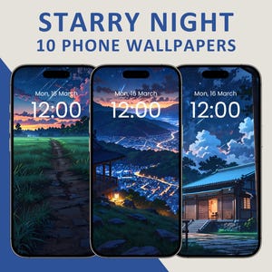 Starry Night Wallpaper pack | Milky Way, Nightscapes, iPhone Background, Android Wallpaper, Instant Digital Download