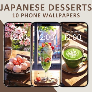 Anime Japanese Dessert Phone Wallpaper Pack (Digital Download)