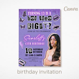 Invito di compleanno per Rodrigo, invito digitale per festa a tema GUTS, invito stampabile modificabile per Olivia, modello per festa di compleanno per ragazze adolescenti popstar