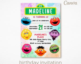 Printable kids birthday invitation, 1st editable invitation, first birthday party invite, second birthday party digital template