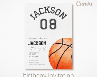 Sport game Printable birthday invitation, Editable invitation, NBA invite, basketball birthday invite, slam dunk invitation, sports all star