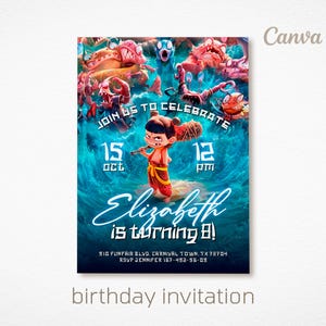 Convite de aniversário Ne Zha 2, tema de festa de heróis chineses, download digital, convite de anime para imprimir para meninos, modelo de convite editável