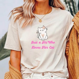 A Girl who loves her Cat T-Shirt for men and women cat lover shirt for crazy cat lady gift idea for pet owners funny cat shirt for cat mom