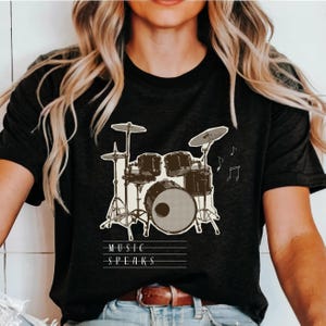 Drummer Gift, Gifts For Drummers, Drummer Shirt, music speaks Drummer's Shirt - Drummer, Musician Gift, Premium Men Woman Unisex Shirt