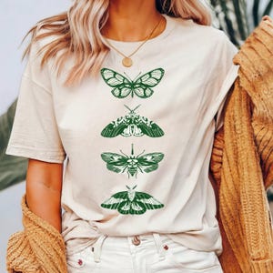 Vintage Butterfly & Moth TShirt, Cottagecore Aesthetic Comfort Colors Shirt, Gift For Her, Nature Lover Tee, Boho Clothing, Botanical Outfit