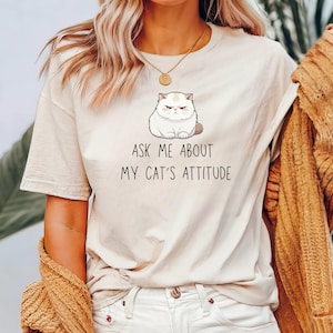 Grumpy Cat Tee - Fun Cat Shirt for men and women cat lover shirt for crazy cat lady gift idea for pet owners funny cat shirt for cat mom