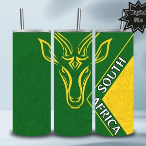 Tumbler Wraps del rugby sudafricano / Springboks / Tumbler sottile da 20 once PNG / Download digitale