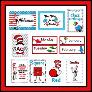 Whimsical Classroom Creations: Dr. Seuss-Inspired Posters | Cat in the hat | Lorax