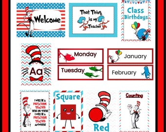 Whimsical Classroom Creations: Dr. Seuss-Inspired Posters | Cat in the hat | Lorax