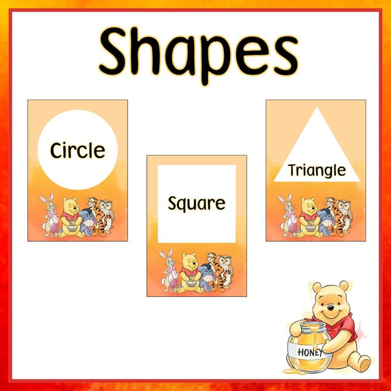 Winnie the Pooh Classroom Decor Bundle: ABC, Numbers, Shapes (digital ...