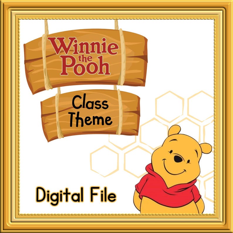 Winnie the Pooh Classroom Decor Bundle: ABC, Numbers, Shapes (digital ...